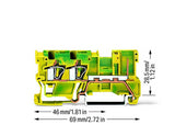 WAGO Schutzleiter-Reihenklemme 0,08-4qmm Serie 769 769-257 gn/ge 1Etage TS35