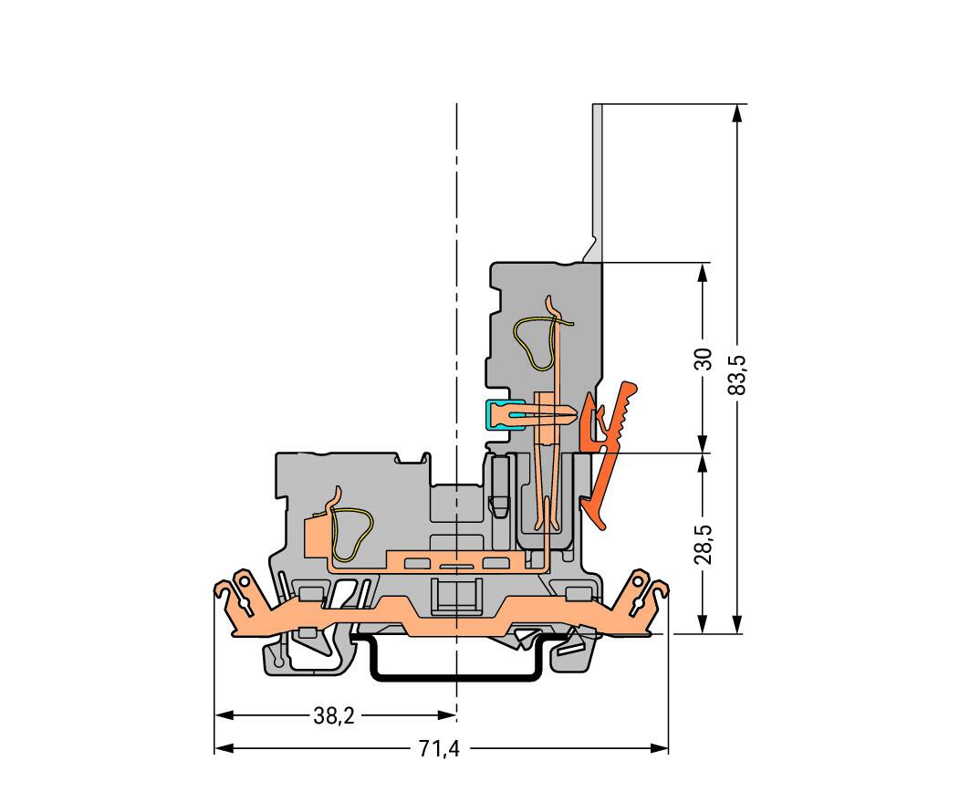 WAGO Reihenklemme 1Etage 2kl gr 32A TS35 Serie 769 769-231