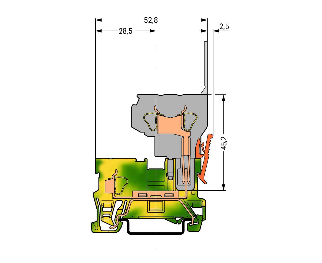 WAGO Schutzleiter-Reihenklemme 0,08-4qmm Serie 769 769-237 gn/ge 1Etage TS35