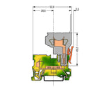 WAGO Schutzleiter-Reihenklemme 0,08-4qmm Serie 769 769-237 gn/ge 1Etage TS35