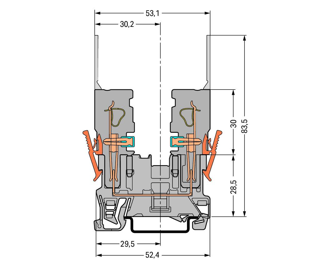WAGO Reihenklemme qmm 1Etage 2kl bl 32A 769-156/000-006 TS35