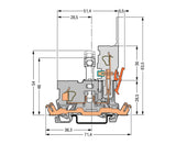 WAGO Trennreihenklemme gr 0,08-4qmm 16A Serie 769 769-233 1Etage