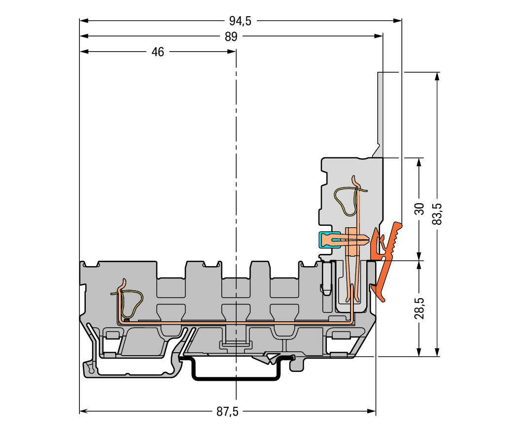 WAGO Reihenklemme 1Etage 2kl gr 32A TS35 Serie 769 769-214