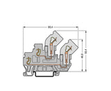 WAGO Reihenklemme 1Etage 2kl gr 16A TS35 Serie 870 870-101