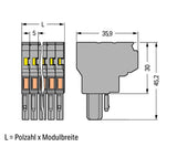 WAGO Klemmleiste 0,08-4qmm 32A 4p 20mm Serie 769 769-124 Thermopl gr Federzug