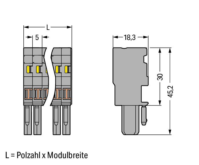 WAGO Verbindungsklemme 0,08-4qmm 32A 7p Serie 769 769-107 Thermopl 35mm gr