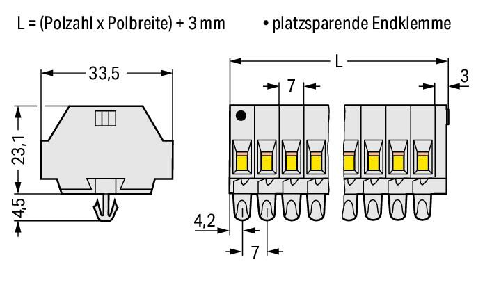 WAGO Klemmleiste 0,5-4qmm 23A 11p 81,4mm Serie 262 262-191 Thermopl lgr Federzug