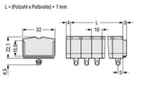 WAGO Klemmleiste 0,08-2,5qmm 23A 4p 47mm Serie 264 264-284 Thermopl lgr Federzug