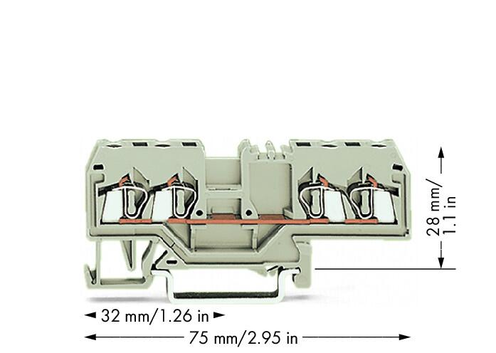 WAGO Reihenklemme 1Etage 4kl lgr 20A Serie 280 280-999 TS35
