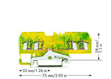 WAGO Schutzleiter-Reihenklemme gn/ge Serie 280 280-677/999-950 0,08-2,5qmm