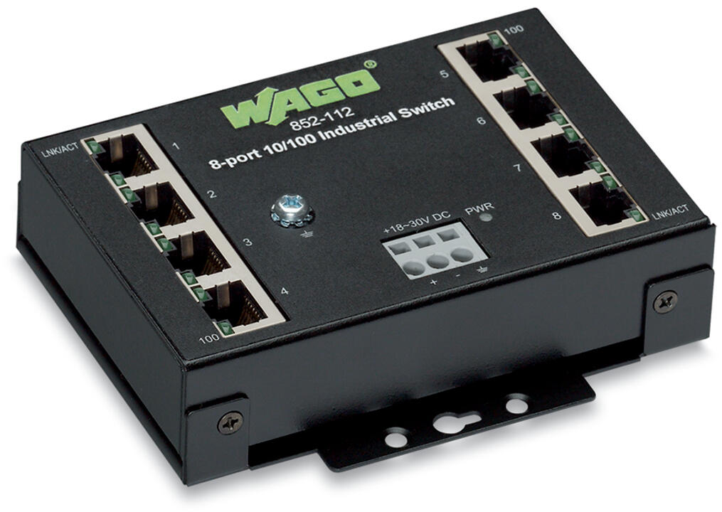 WAGO Switch Hutschiene 8x10/100Mbps Serie 852 852-112