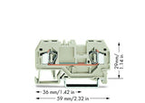 WAGO Reihenklemme 1Etage 2kl lgr 30A Serie 281 281-992 TS35