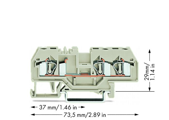 WAGO Reihenklemme 1Etage 3kl lgr 30A Serie 281 281-993 TS35