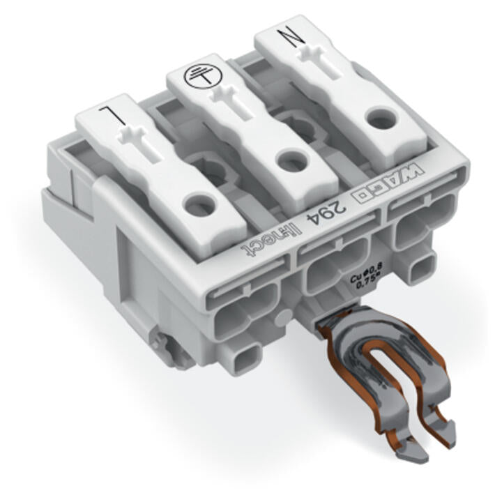 WAGO Klemmleiste 0,5-2,5qmm 24A 3p 30mm Serie 294 294-8313 Thermopl ws Federzug