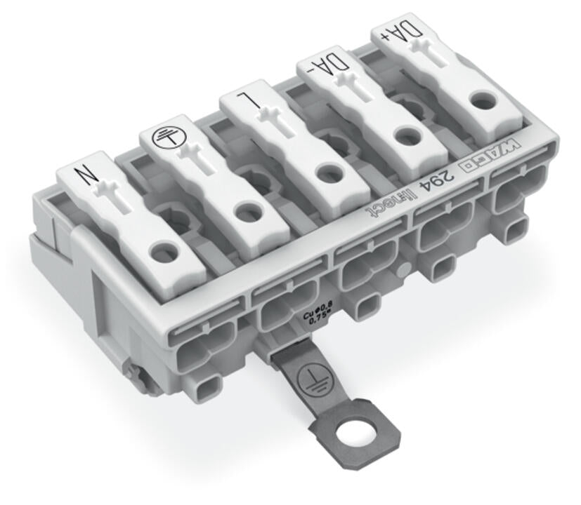 WAGO Klemmleiste 0,5-2,5qmm 24A 5p 50mm Serie 294 294-8435 Thermopl ws Federzug
