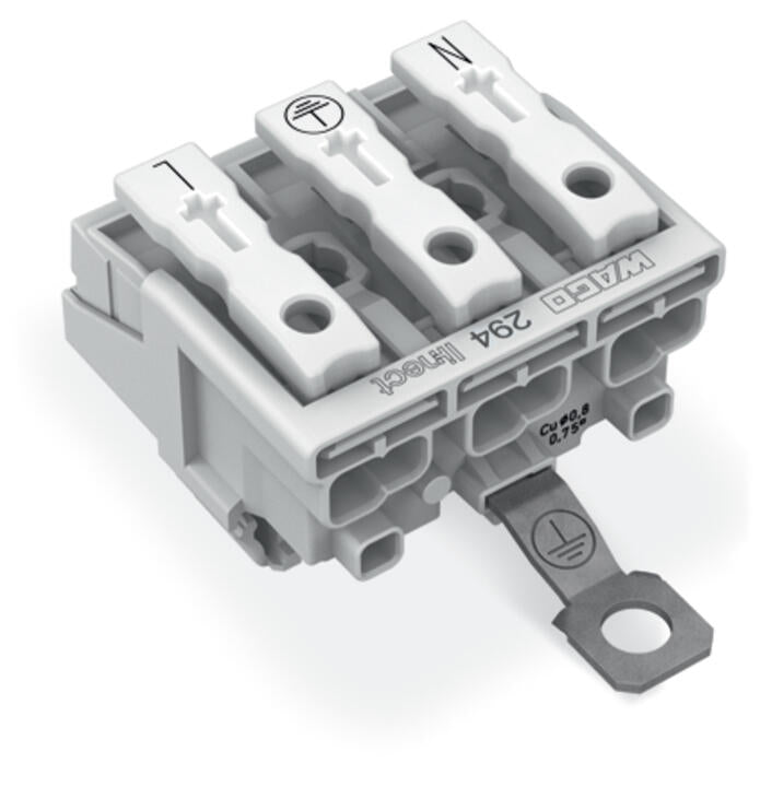 WAGO Klemmleiste 0,5-2,5qmm 24A 3p 30mm Serie 294 294-8413 Thermopl ws Federzug