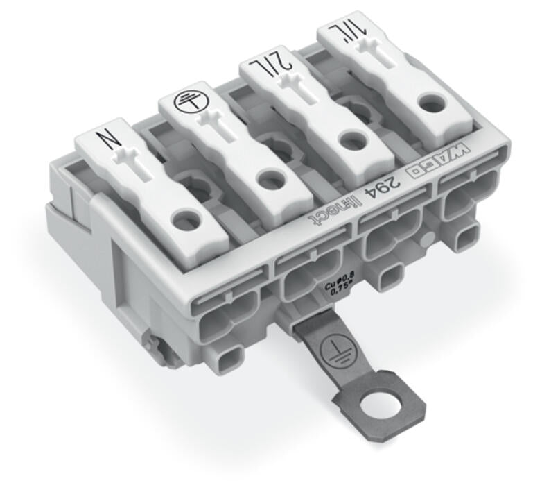 WAGO Klemmleiste 0,5-2,5qmm 24A 4p 40mm Serie 294 294-8424 Thermopl ws Federzug