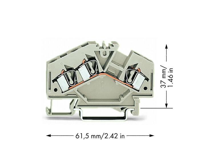 WAGO Reihenklemme 1Etage 3kl lgr 30A Serie 281 281-998 TS35