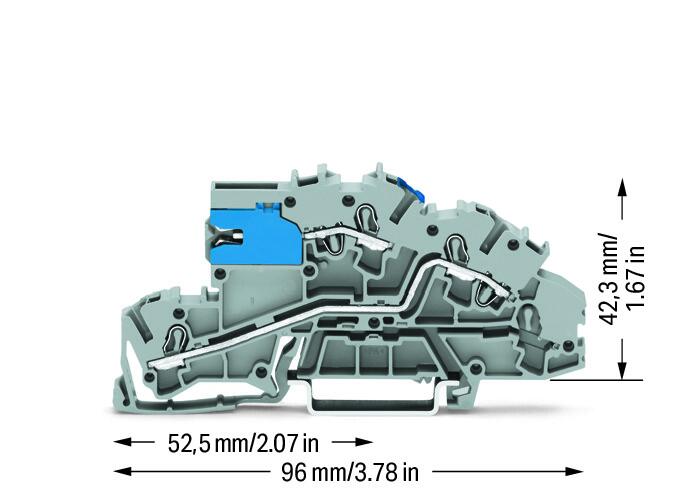 WAGO Installationsklemme 32A 0,25-4qmm Serie 2003 2003-7640 2pot gr Federzug