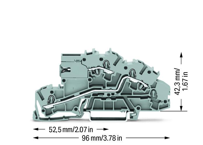 WAGO Installationsklemme 32A 0,25-4qmm Serie 2003 2003-7659 2pot gr Federzug