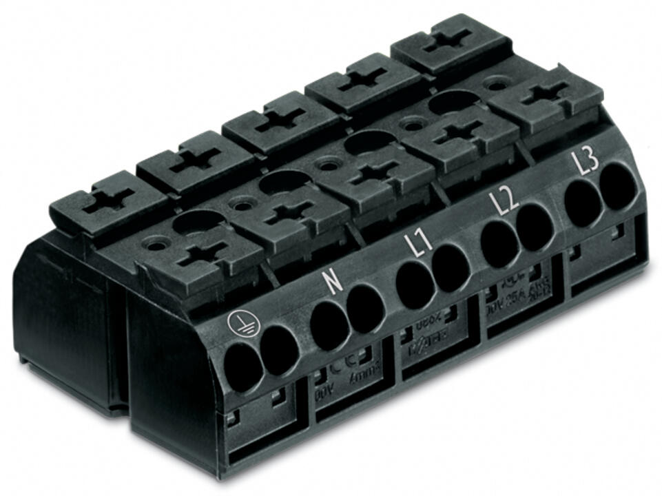 WAGO Klemmleiste 0,5-4qmm 28A 5p 60mm sw Serie 862 862-1515/999-950 Thermopl