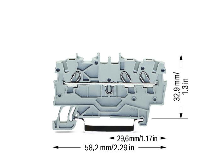 WAGO Reihenklemme 1Etage 3kl gr 13,5A Serie 2000 2000-1301 TS35