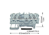 WAGO Reihenklemme 1Etage 4kl gr 13,5A Serie 2000 2000-1401 TS35