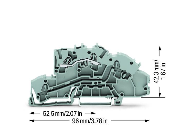 WAGO Installationsklemme 32A 0,25-4qmm Serie 2003 2003-7650 1pot gr Federzug