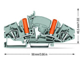 WAGO Reihenklemme 0,2-6qmm 1Etage 2kl gr Serie 282 282-841/049-000 30A TS35