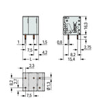 WAGO Printklemme 7f 1re gr RM=7,5 Serie 2624 2624-3307 Federzug/Löt