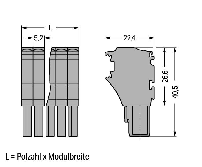 WAGO Verbindungsklemme 0,25-4qmm 24A 3p Serie 2022 2022-103/000-036 Thermopl