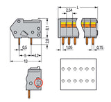 WAGO Printklemme 4f 1re gr RM=2,54 Serie 218 218-504 Federzug/Löt 0,25qmm