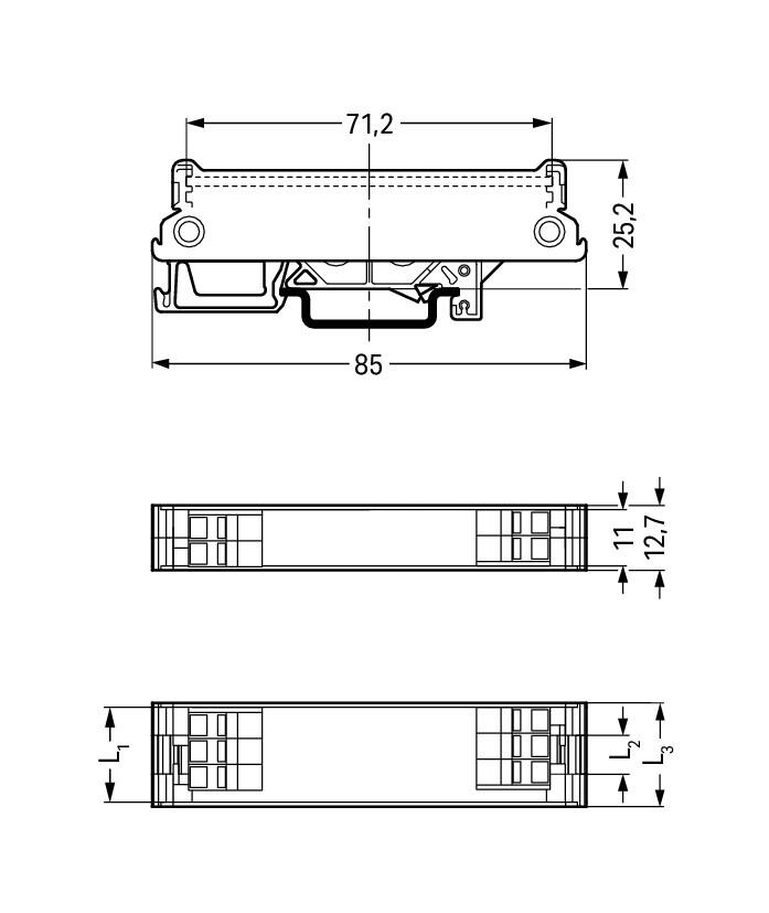 WAGO Elektronik-Leergehäuse IP20 Kst Serie 288 288-601 18,7x6,35x85mm unbeh