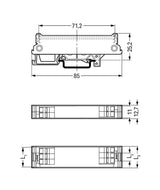 WAGO Elektronik-Leergehäuse IP20 Kst Serie 288 288-601 18,7x6,35x85mm unbeh