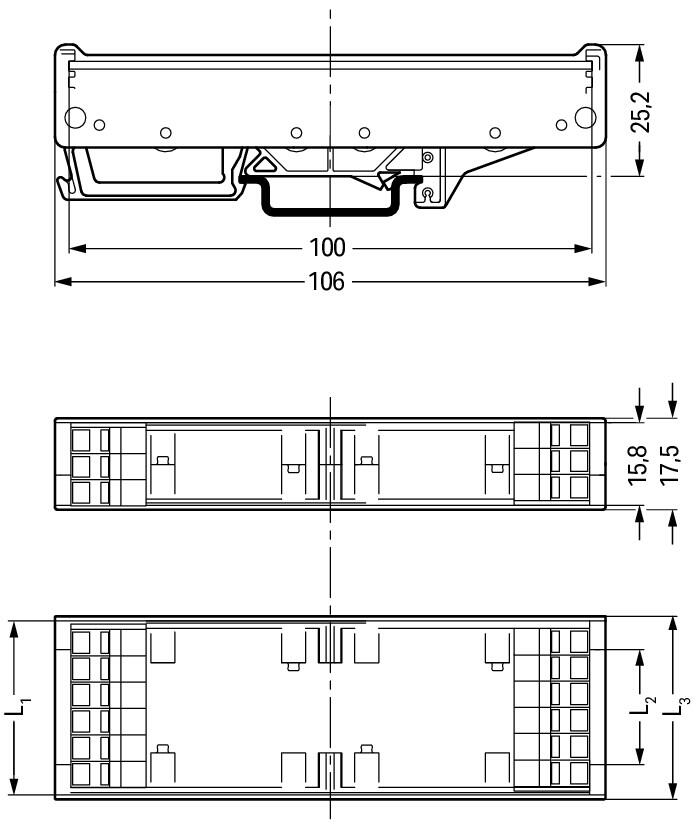 WAGO Elektronik-Leergehäuse IP20 Kst Serie 288 288-620 14,9x1000x1000mm