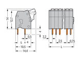 WAGO Printklemme 9f 1re gr RM=2,5 Serie 234 234-209 Federzug/Löt 0,25qmm