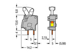 WAGO Printklemme 1f 1re bl RM=5,08 Serie 257 257-744 Federzug/Löt