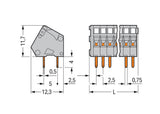 WAGO Printklemme 5f 1re gr RM=2,5 Serie 233 233-105 Federzug/Löt 0,25qmm