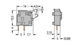 WAGO Printklemme 1f 1re lgr RM=5,08 Serie 255 255-743 Federzug/Löt