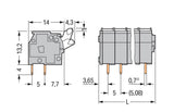WAGO Printklemme 7f 1re gr RM=5,08 Serie 255 255-407 Federzug/Löt