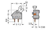 WAGO Printklemme 1f 1re gr RM=7,62 Serie 256 256-501 Federzug/Löt