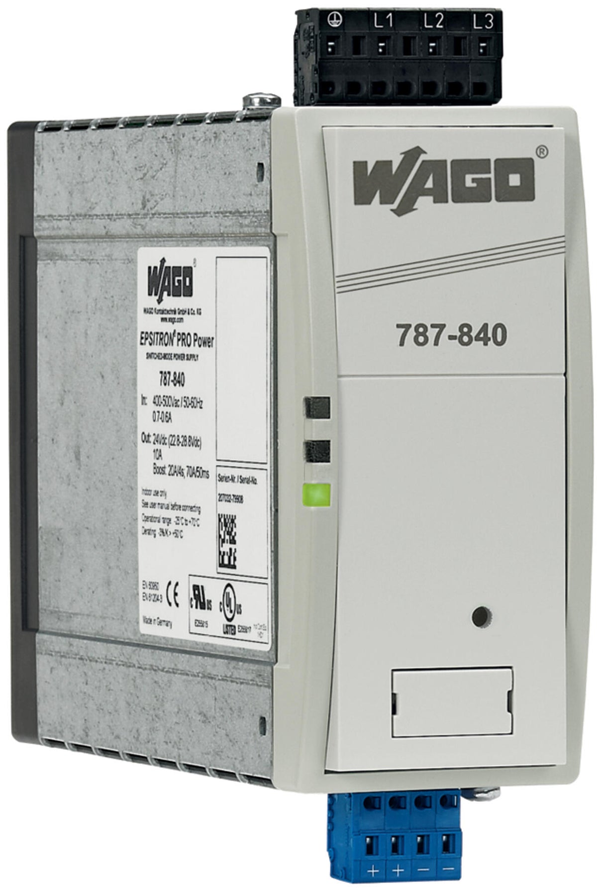 WAGO Gleichstromversorgung REG 240W 10A Serie 787 787-840 22,8-28,8V 400-500VAC