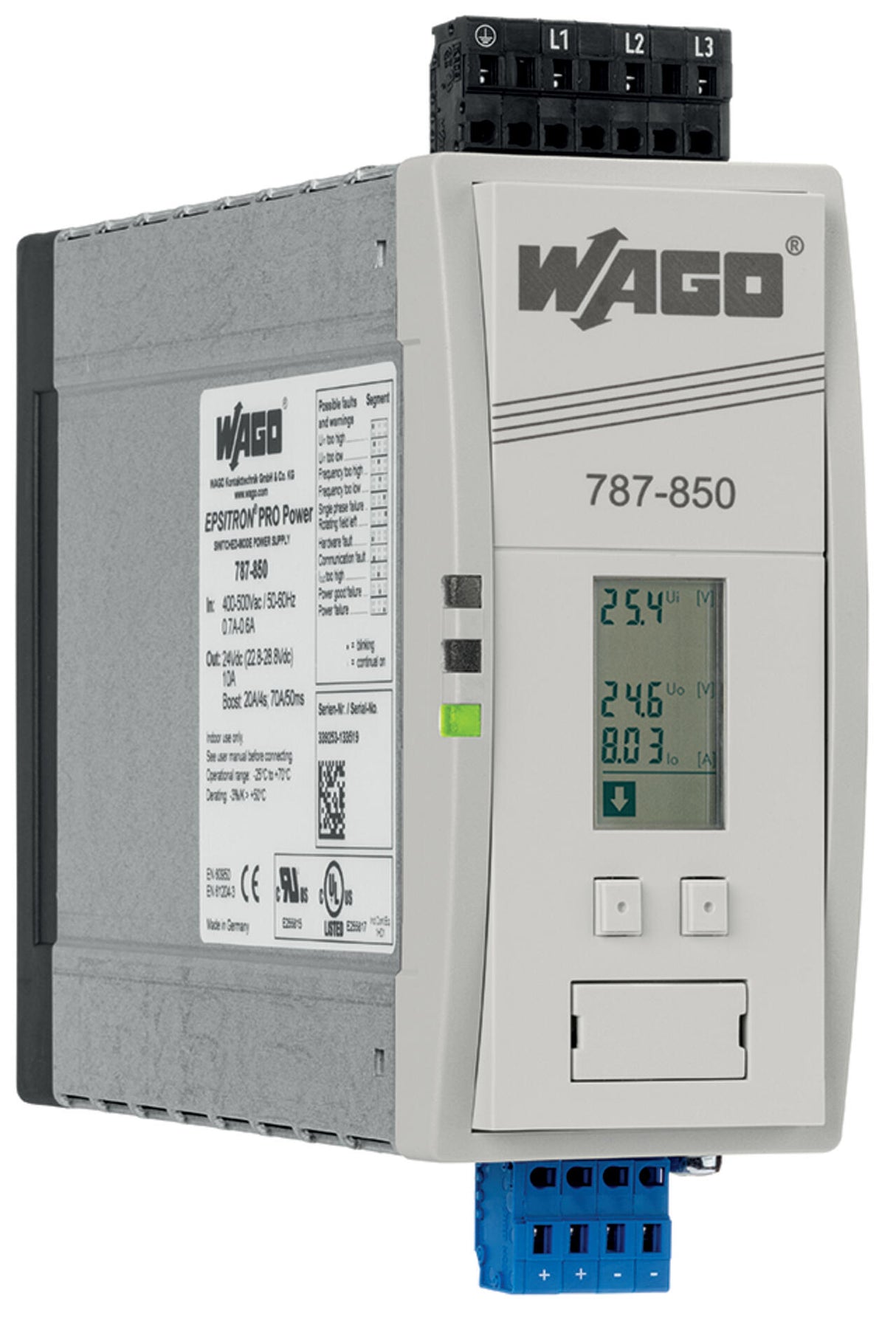 WAGO Gleichstromversorgung REG 240W 10A Serie 787 787-850 22,8-28,8V 400-500VAC
