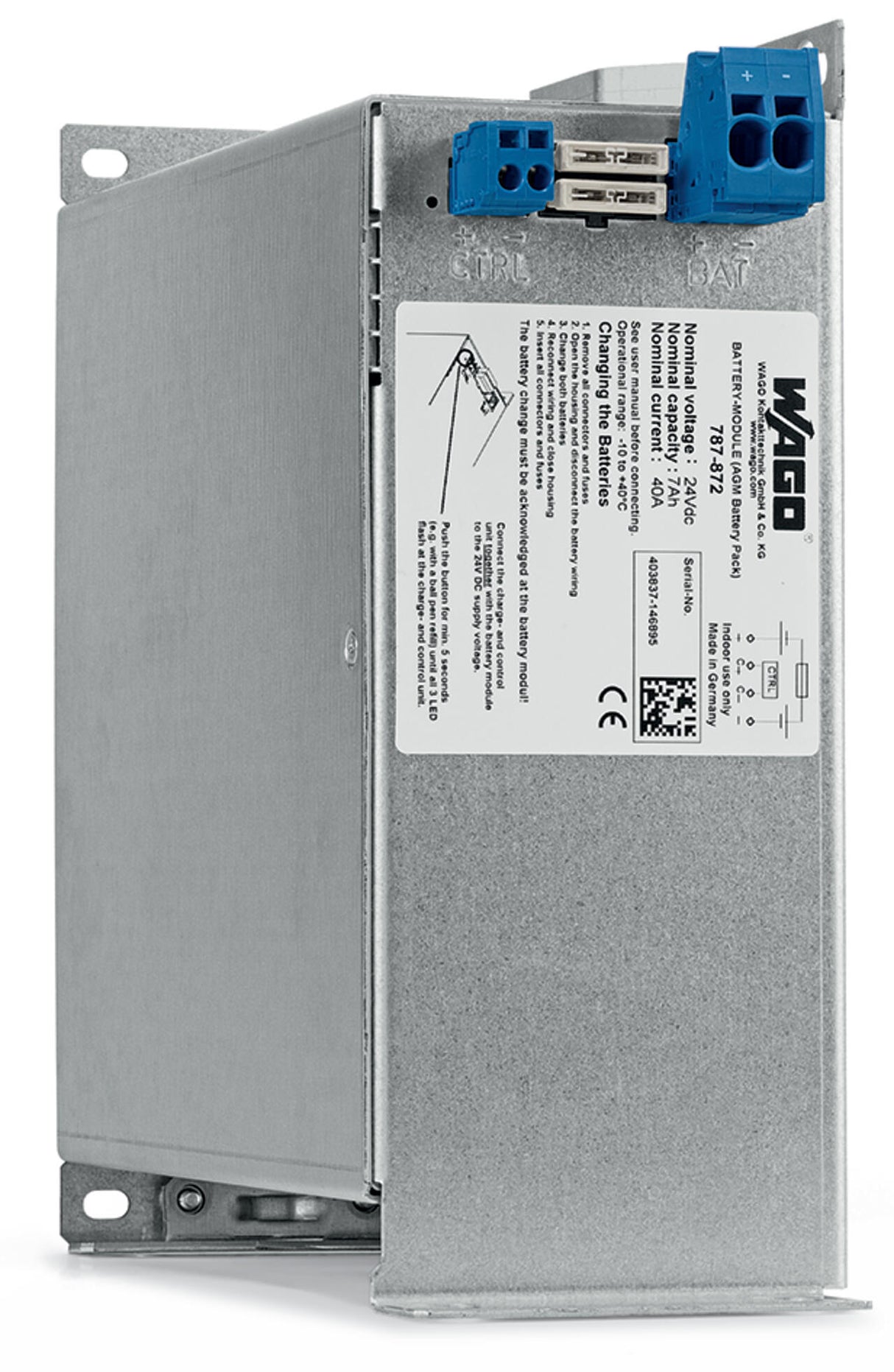 WAGO Akku 24V Blei 7000mAh 12zell Serie 787 787-872 217,5x239x86mm