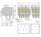 WAGO Printklemme 16f 1re gr RM=5 Serie 804 804-116 Federzug/Löt