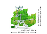 WAGO Schutzleiter-Reihenklemme 0,25-4qmm Serie 2022 2022-2237 gn/ge 2Etagen TS35