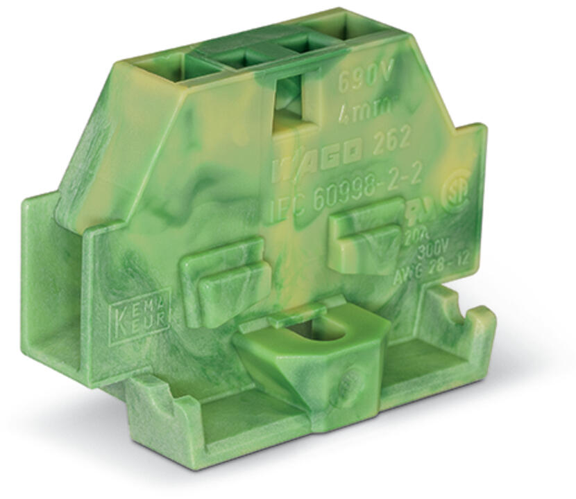 WAGO Klemmleiste 0,08-4qmm 24A 1p 7mm Serie 262 262-307 Thermopl gn/ge