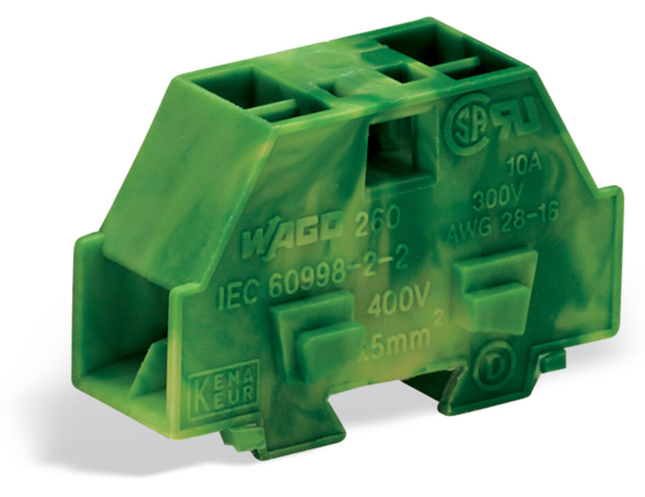 WAGO Klemmleiste 0,08-1,5qmm 18A 1p 8mm Serie 260 260-357 Thermopl gn/ge