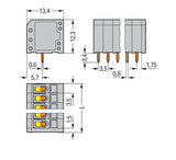 WAGO Printklemme 12f 1re gr RM=3,5 Serie 739 739-312/001-000 Federzug/Löt