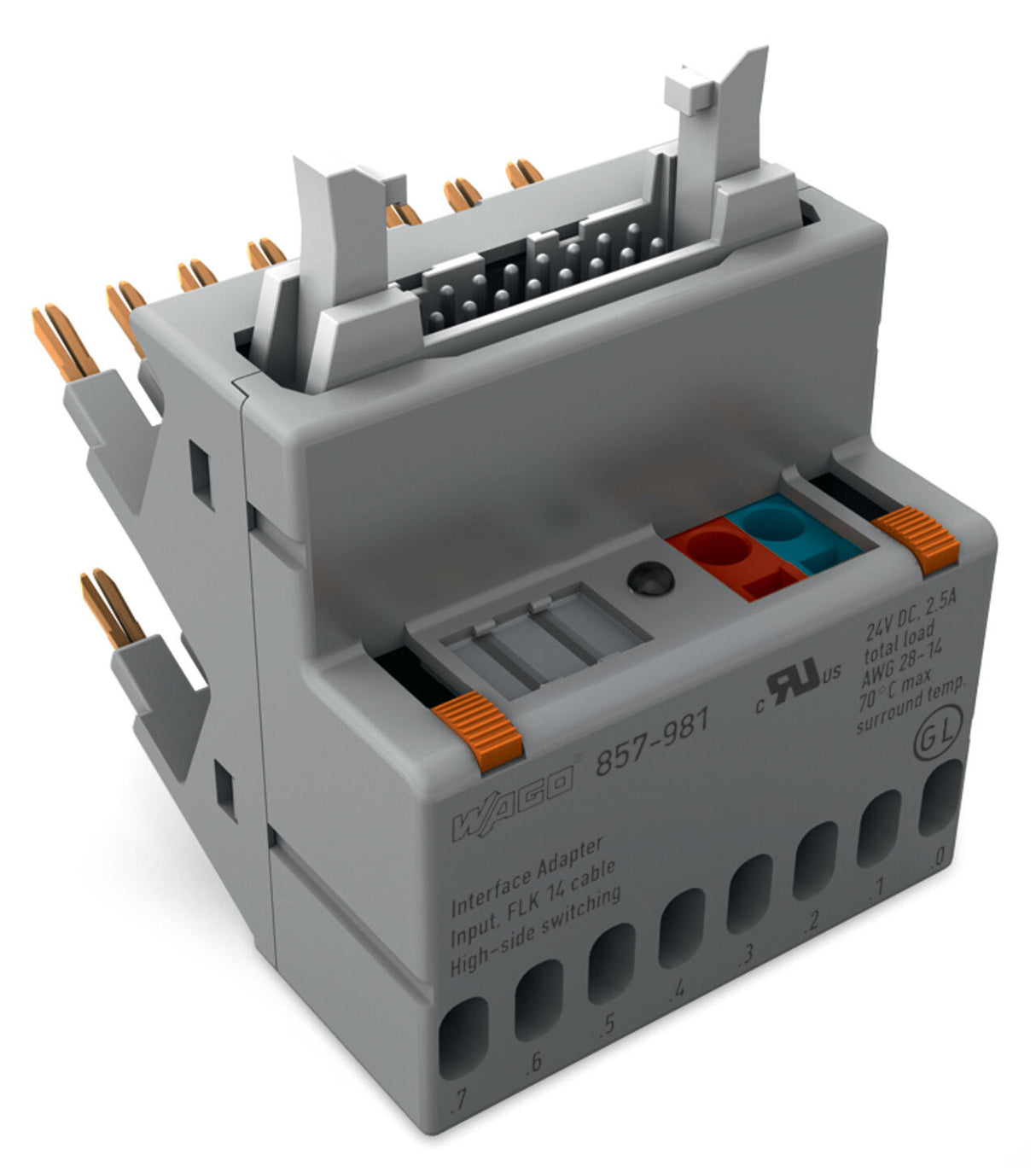 WAGO Übergabemodul 14p V 1A Steckanschl 8f, INPUT 857-981 Flachstecker